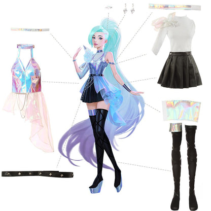 LOL KDA ALL OUT Seraphine Superstar Cosplay Costume