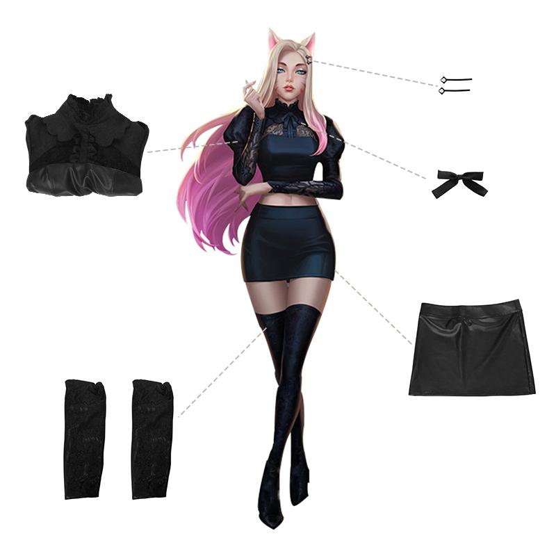 LOL KDA BADDEST Nine Tailed Fox Ahri Cosplay Costume