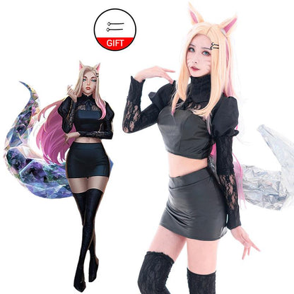 LOL KDA BADDEST Nine Tailed Fox Ahri Cosplay Costume