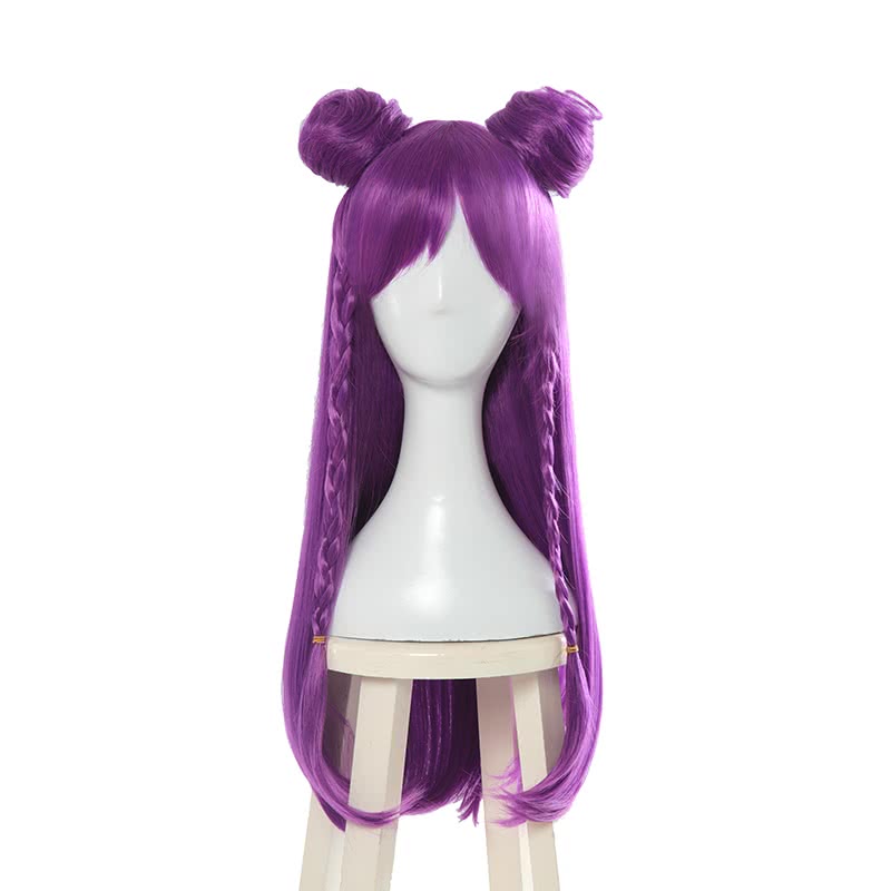 LOL KDA Skin Kaisa Long Straight Purple Cosplay Wigs