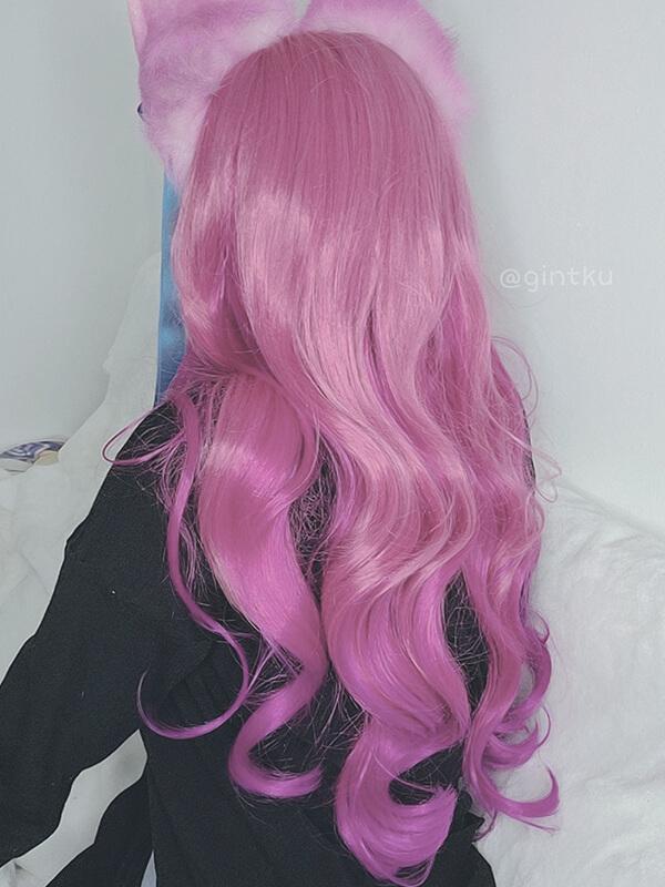 LOL Spirit Blossom Ahri Pink Mixed Long Cosplay Wigs