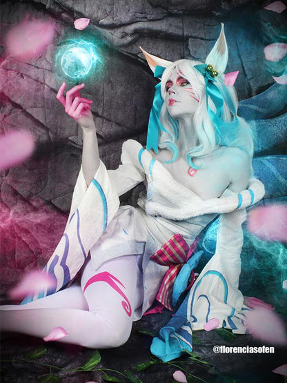 LOL Spirit Blossom White Ahri Cosplay Costume