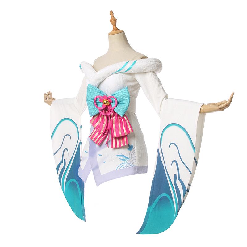 LOL Spirit Blossom White Ahri Cosplay Costume