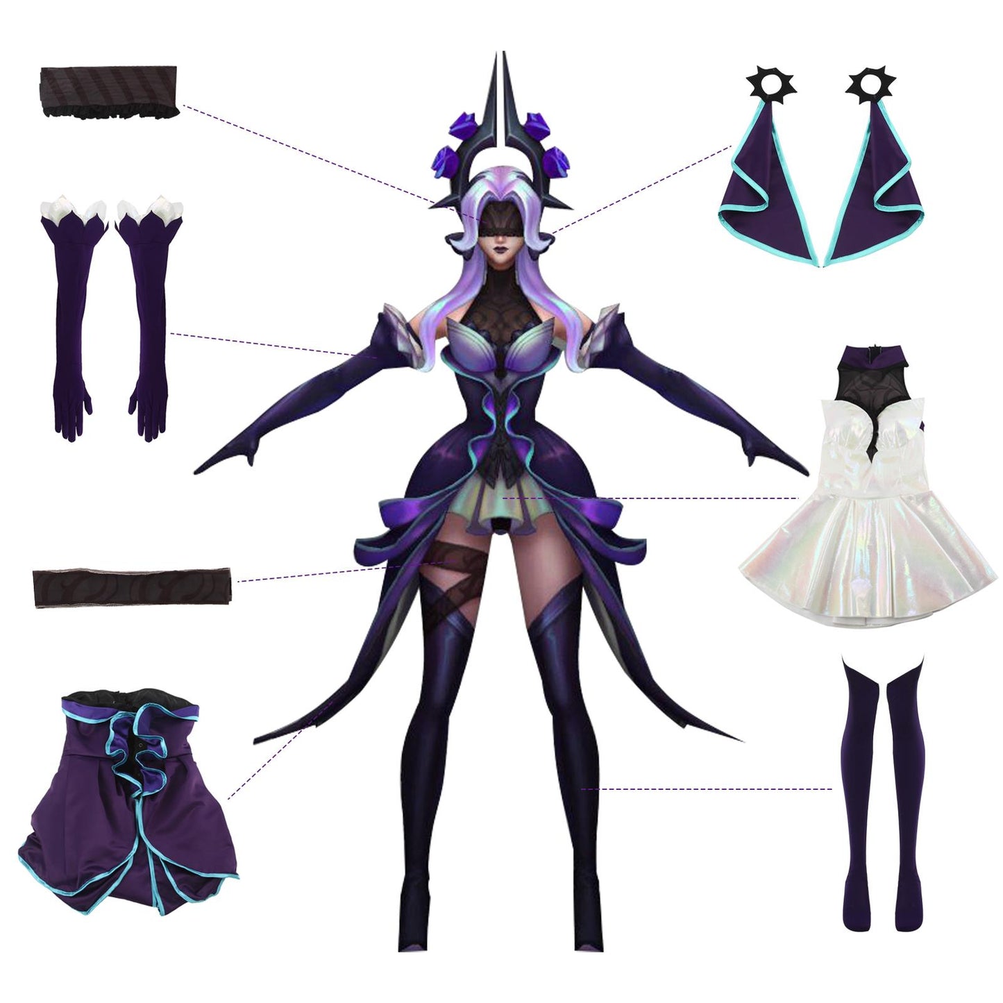 LOL Withered Rose Syndra Cosplay Costume